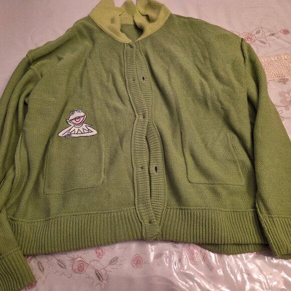 Vintage Disney's The Muppets Kermit the Frog Cardigan - Picture 8 of 12
